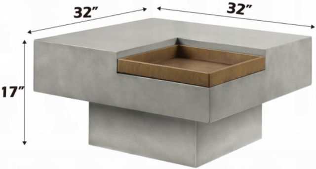 ACME Furniture Kailano Weathered Gray Coffee Table-2