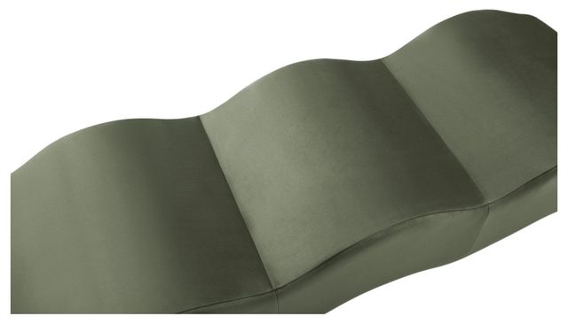 Meridian Furniture Wave Green Velvet Upholstered Bench-3