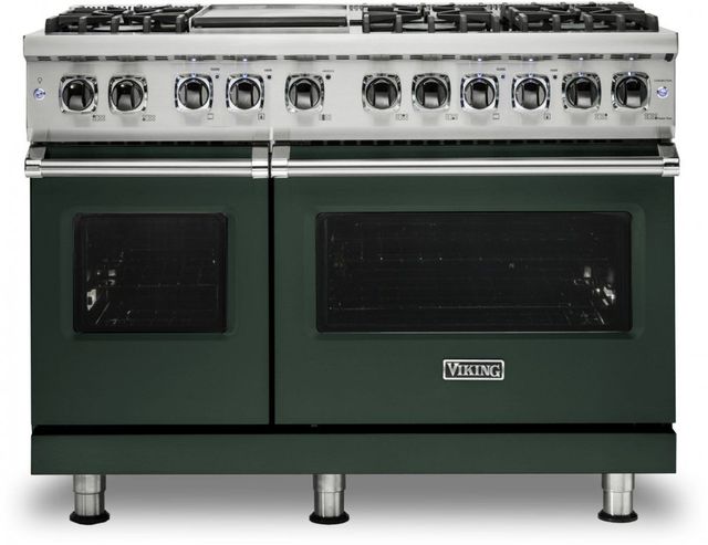 Viking® 5 Series 48" Blackforest Green Pro Style Dual Fuel Liquid Propane Range with 12" Griddle-0