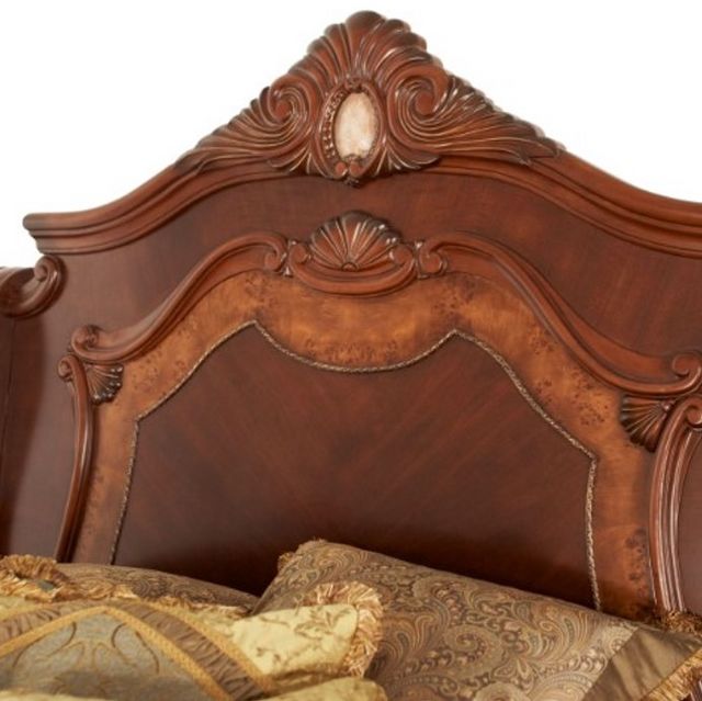 Michael Amini® Cortina® Honey Walnut Queen Sleigh Bed-2