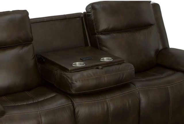 Flexsteel® Chance Dark Brown Power Reclining Sofa with Power Headrests-3