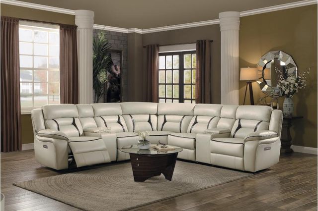 Homelegance® Amite Beige Leather Gel Armless Chair-3