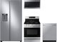 Samsung 4 Piece Fingerprint Resistant Stainless Steel Gas Kitchen Package-0
