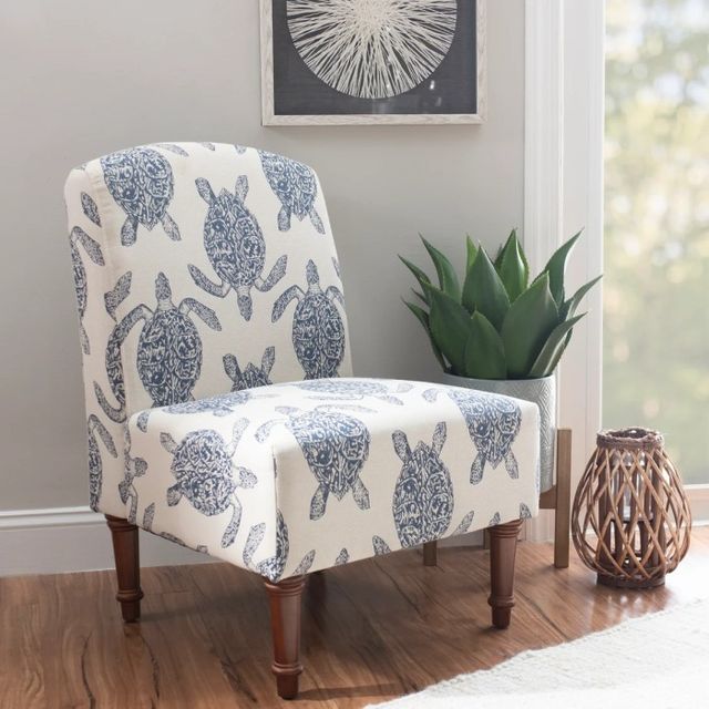 Powell® Tortuga Beige/Indigo Accent Chair-1