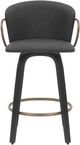 Inspire™ Lawson 2-Piece Ivory/Brown/Aged Gold 26" Swivel Counter Stool -3