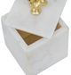 A & B Home White 4" Marble Box-4