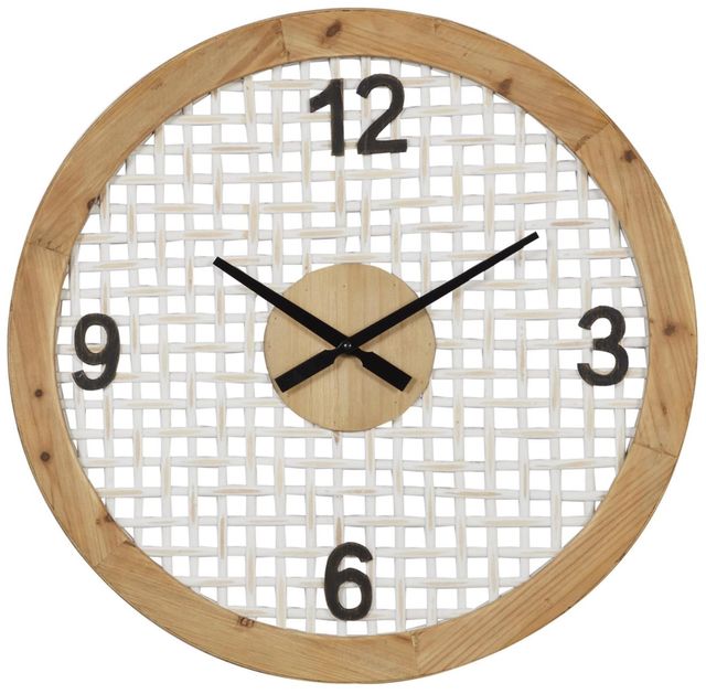 Deco Marche White 24” Grid Mesh Wall Clock-0