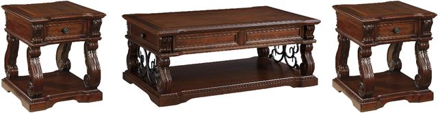 Signature Design by Ashley® Alymere 3-Piece Rustic Brown Living Room Table Set-0