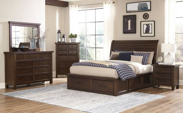 Homelegance® Logandale Brown Eastern King Sleigh Storage Bed-1