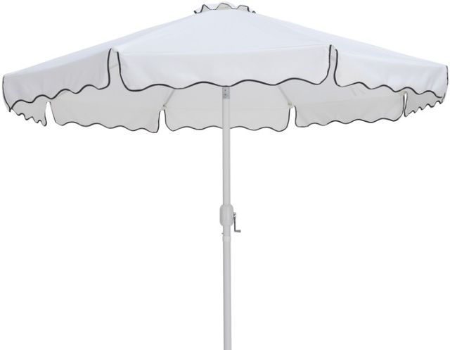 Meridian Furniture Amalfi White/White Aluminum Outdoor Patio Umbrella-0