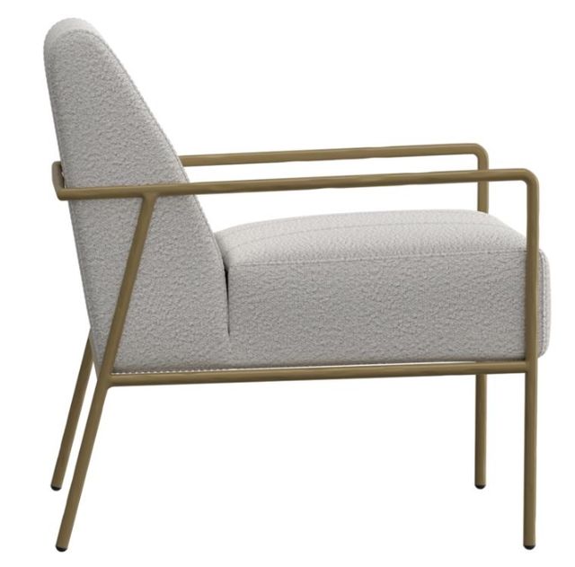 International Furniture Direct Aragon Beige/Blacksmithing Gold Accent Chair-2