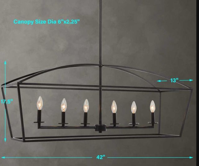 Uttermost® Brookdale Deep Weathered Bronze 6-Light Linear Chandelier-2