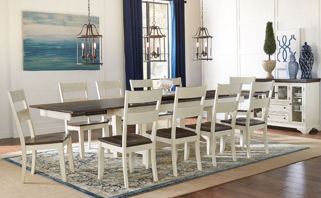 A-America® Mariposa Cocoa Bean Trestle Dining Table with Chalk Base-2