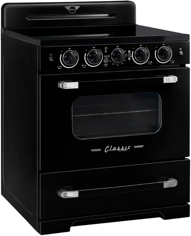 Unique® Appliances Classic Retro 30" Midnight Black Slide In Induction Range-2