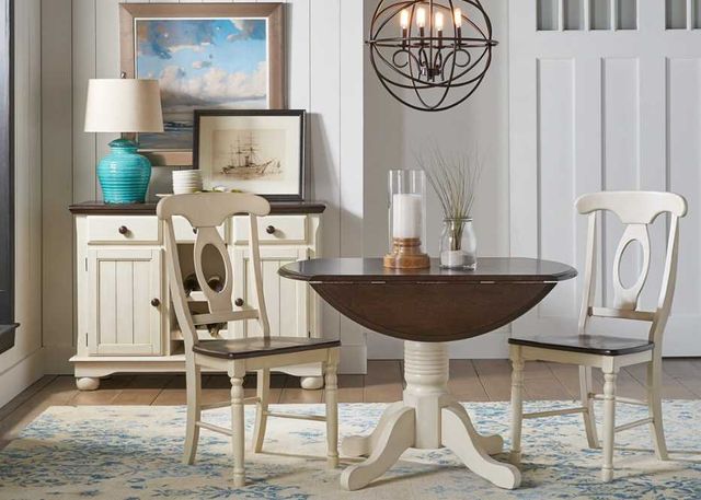 A-America® Bristol Isles Cocoa Bean Dropleaf Table with Chalk Base-1
