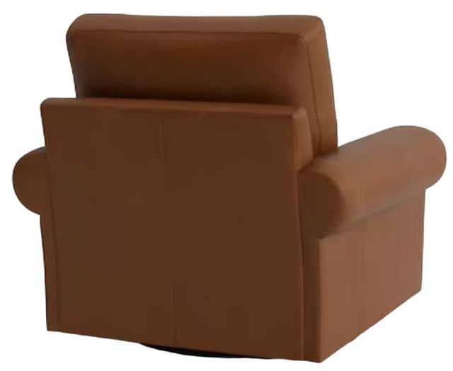 Bassett® Furniture Customizable Benchmade Premier Leather Large Roll Arm Swivel Chair-3