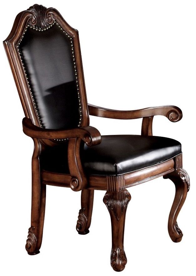 ACME Furniture Chateau De Ville 2-Piece Black/Cherry Dining Arm Chair Set-0