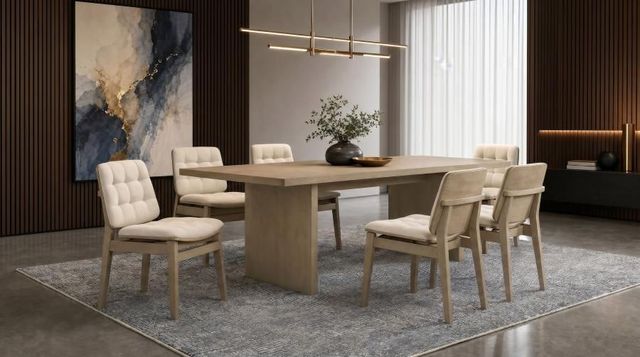 Coaster® Decker 7-Piece Cream/Natural Oak Rectangular Dining Table Set-1