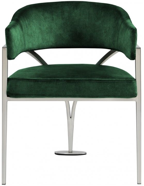 Meridian Furniture Madelyn Green/Chrome Velvet Dining Chair-1