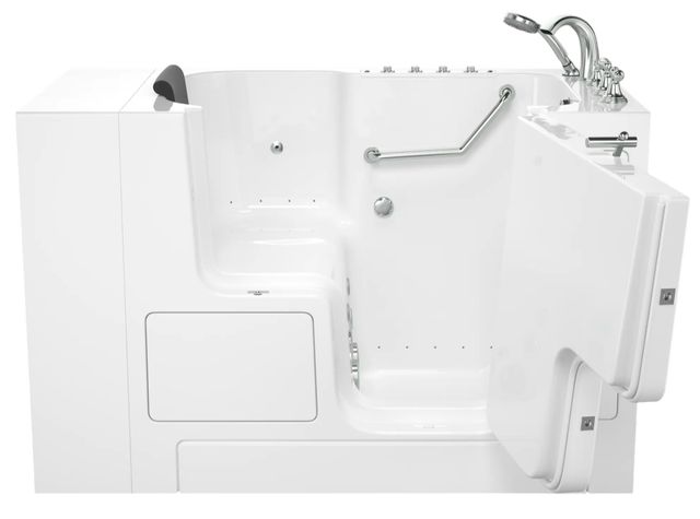 American Standard Gelcoat Premium Series White 32" x 52" Walk-In Tub with Combination Air Spa and Whirlpool Systems - Right-Hand Drain with Faucet-0