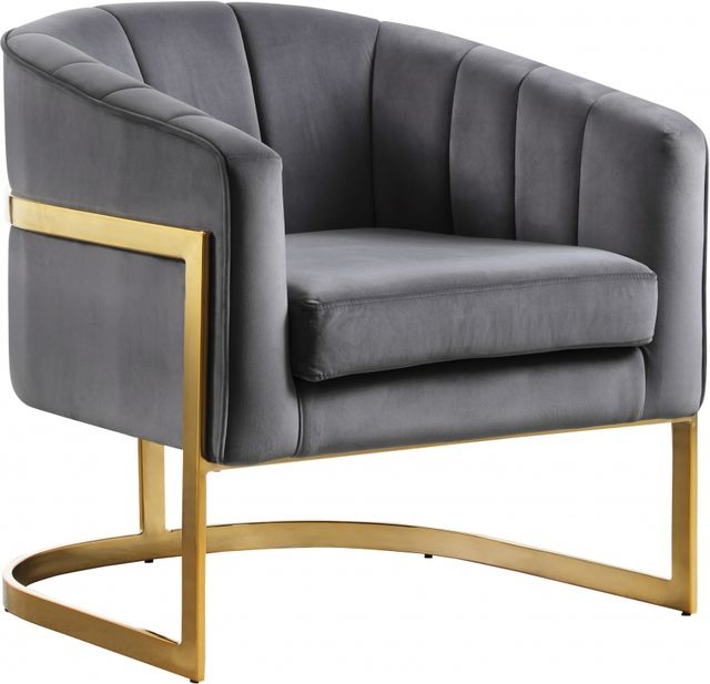 Meridian Furniture Carter Grey Velvet Chair-0