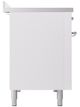 Ilve® Nostalgie II Noblesse 48'' White Pro Style Induction Range with Chrome Trim-2