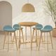Armen Living Vera 5-Piece Natural/Teal Bar Set-1