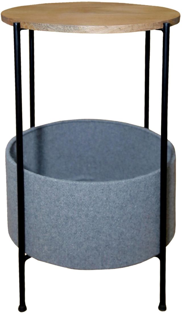 Signature Design by Ashley® Brookway Brown Accent Table with Black Stand and Light Gray Storage-0