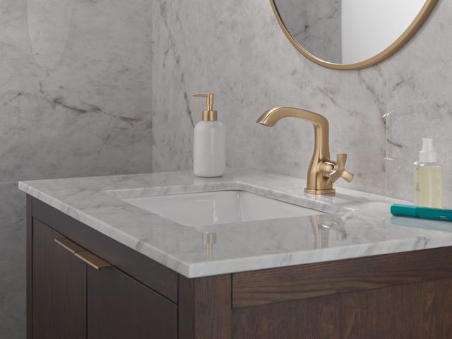 Delta Stryke® Lumicoat® Champagne Bronze Single Handle Bathroom Faucet-4