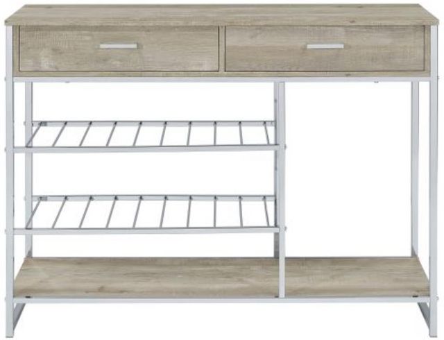Coaster® Melrose Chrome/Gray Wine Cabinet-2