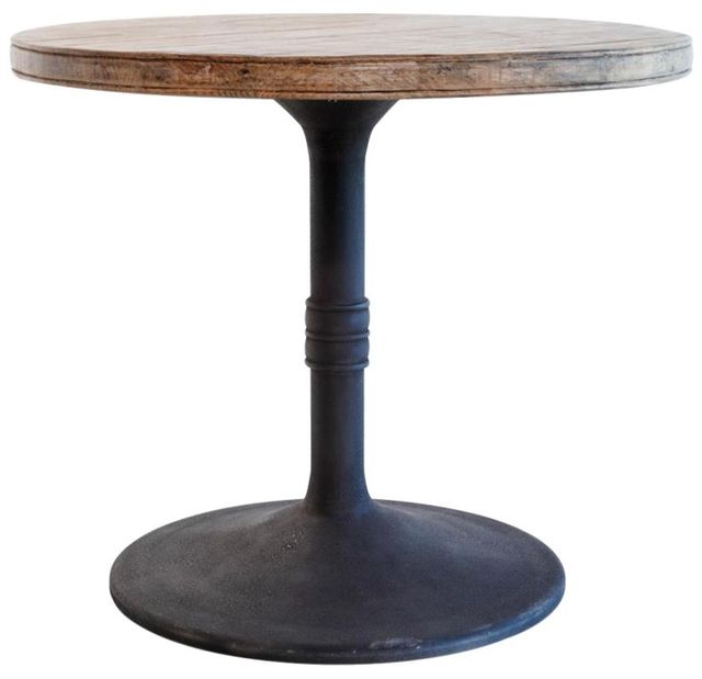 Nest Home Collections Sadie Antique Natural Round Counter Table with Iron Base-0