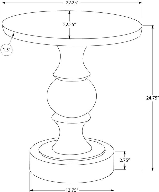 Monarch Specialties Inc. Grey Accent Table -1