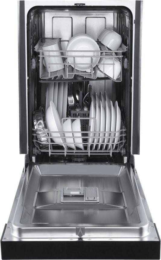 FORNO® Polo 18" Black Front Control Built In Dishwasher-2