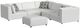 Elements International Zandara 5-Piece Beige Fabric Outdoor Sectional with Ottoman-0