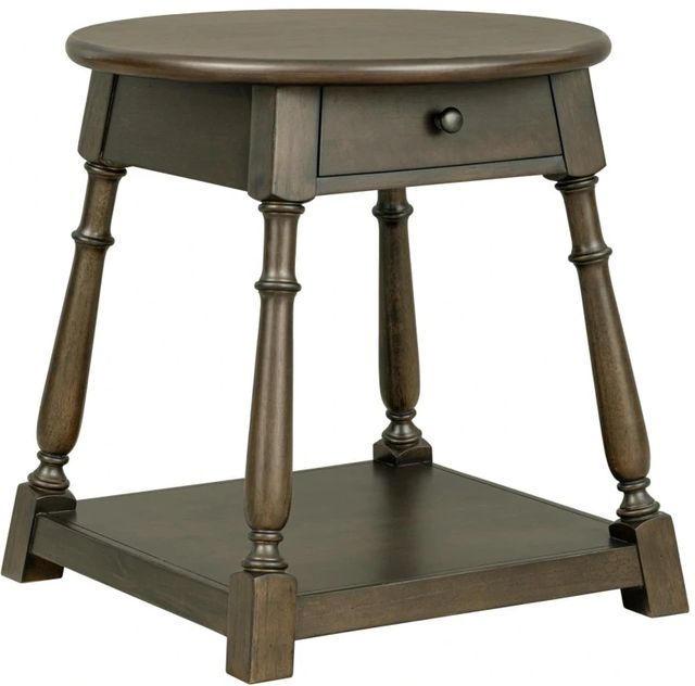 Legacy Classic Lake House Dried Tobacco Round End Table-0