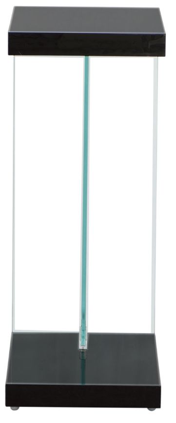 Steve Silver Co. Elaina Glossy Black Chair Side End Table with Glass Frame-2