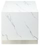 Mazin Furniture Astraia White Faux Marble End Table with Brushed Nickel Base-1