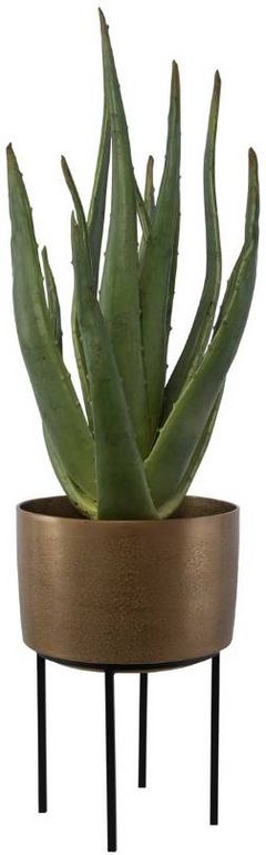 Uttermost® Arabia Antique Brass/Green/Matte Black Aloe Planter