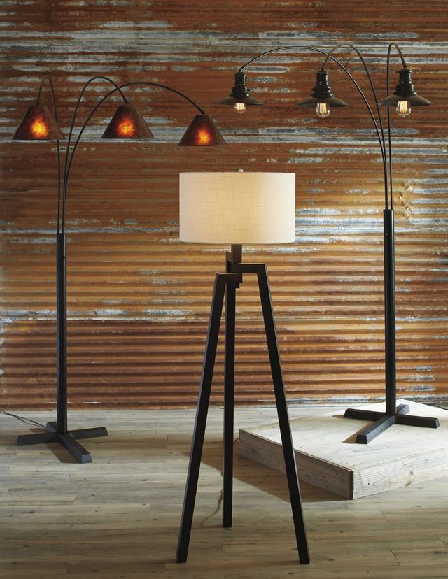 Signature Design by Ashley® Sheriel Black Metal Arc Floor Lamp-3