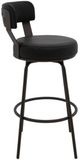 International Furniture Direct Maison Black/Blacksmithing Matte Black 30'' Barstool-2