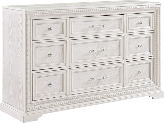 Crown Mark Alexandria Antique White Vintage Dresser-0