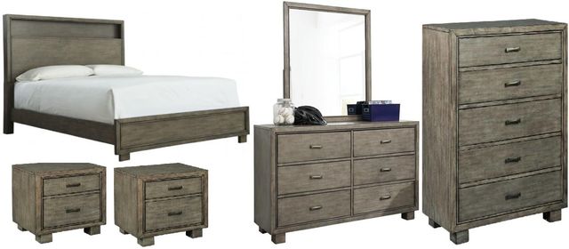 Signature Design by Ashley® Arnett 6-Piece Gray King Bookcase Bed Set-0