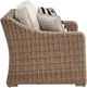 Signature Design by Ashley® Beachcroft Beige/Brown Aluminum/Resin Outdoor Loveseat with Cushion-2