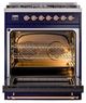 Ilve® Nostalgie II Noblesse 30" Midnight Blue Pro Style Dual Fuel Range with Copper Trim-2
