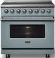 Viking® 5 Series 36" Novembery Sky Pro Style Induction Range with Polished Chrome Trim-3