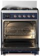 Ilve® Majestic III 30" Midnight Blue Pro Style Dual Fuel Natural Gas Range with Solid Door and Copper Trim-1