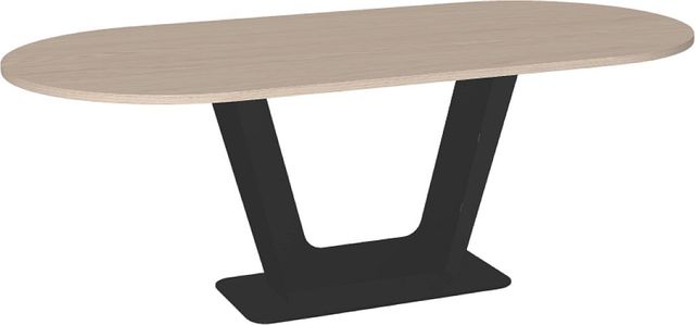Amisco Customizable Amelia 84" Racetrack Dining Table with 1" White Oak Veneer Top-0