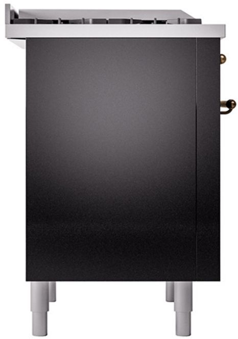 Ilve® Nostalgie II Series 36" Glossy Black Pro Style Dual Fuel Range-3
