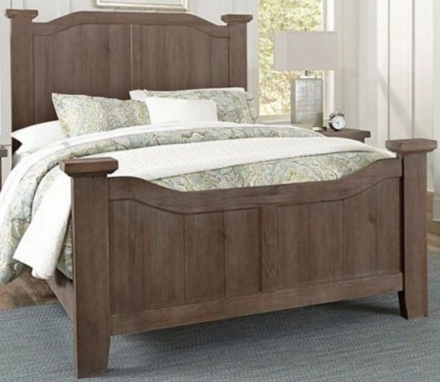 American Wholesale Furniture Lumbermill Saddle Grey Queen Panel Bed-0