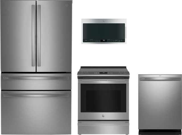 GE Profile™ 4 Piece Stainless Steel Electric Kitchen Package-0